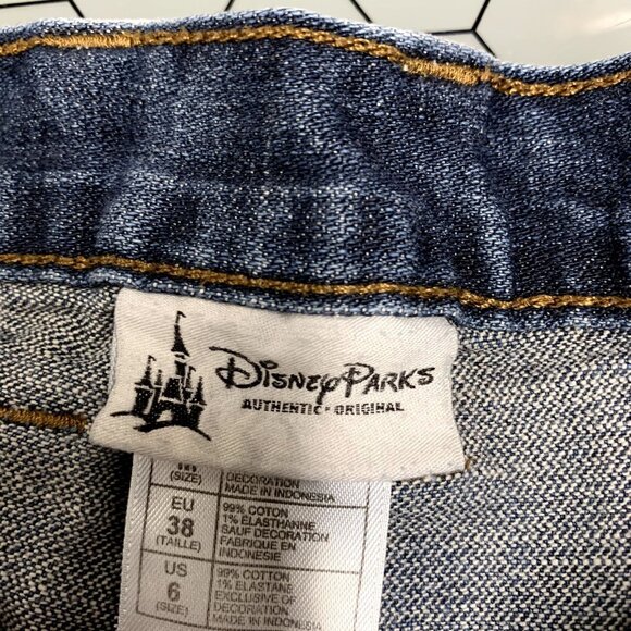 Disney Parks WDW Jeans Womens 6 Mickey Mouse Embroidered Pockets Straight Leg - Picture 3 of 15